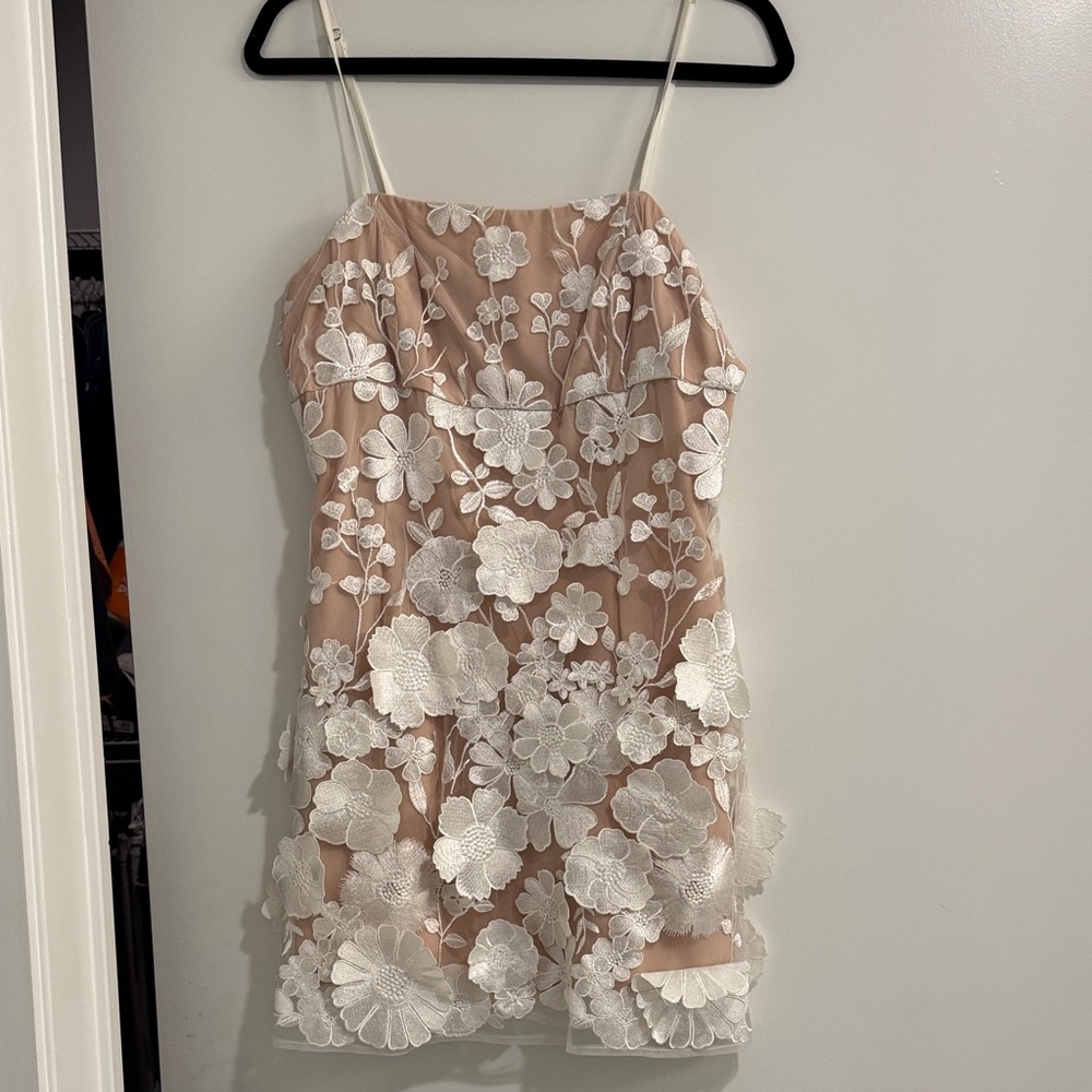 Floral Embroidered Dress with Spaghetti Straps